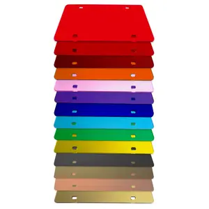 Blank Mirror License Plate 12" x 6" Laser Cut Acrylic with 4 Holes for DIY Projects and Novelty Personalization by 321 Plastics