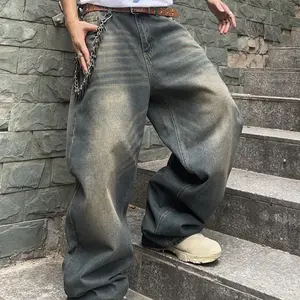 Y2K Baggy Jeans – Loose Fit Light Wash Denim Pants, Vintage Wide Leg Jeans Streetwear Fashion Outfits,  Casual Womenswear