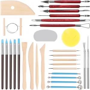 Clay Sculpting Tools Kit 30 count Ceramic Pottery Carving Tools Set for Beginners Expert Art Crafts Pottery Clay Tool