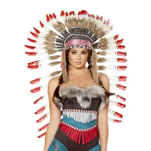 H4727 - Indian Headdress with Red Tips