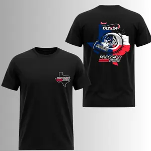 TX2K24 Precision Turbocharger T-Shirt, 2 Sides, Texas Drag Racing Event Graphic Tee