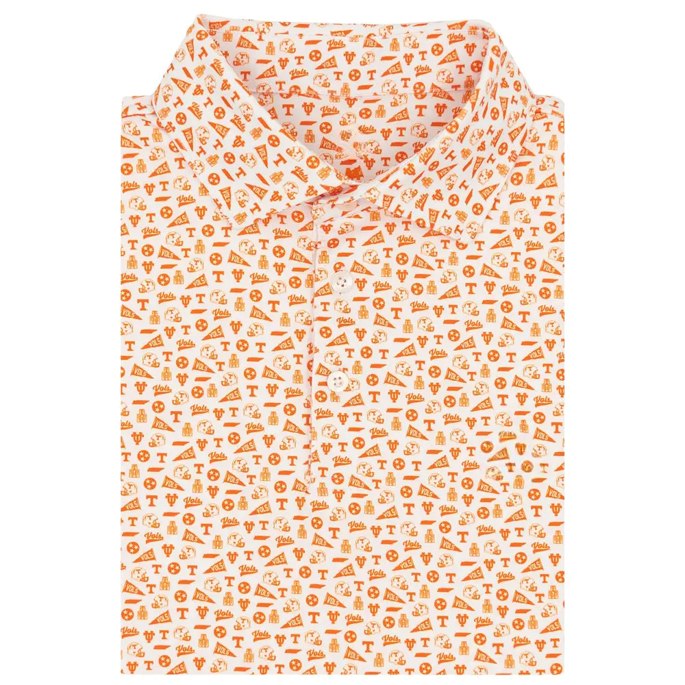 The Tennessee Gameday Men's Short Sleeve Collegiate Polo. Printed Polo Shirts, Golf Polo Gift, Unisex Golf Top, Golf Polo Shirt, Gift For Men