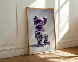 KAW-Inspired Purple Companion Figure Printable Wall Art Modern Hypebeast Streetwear Decor - No Frame