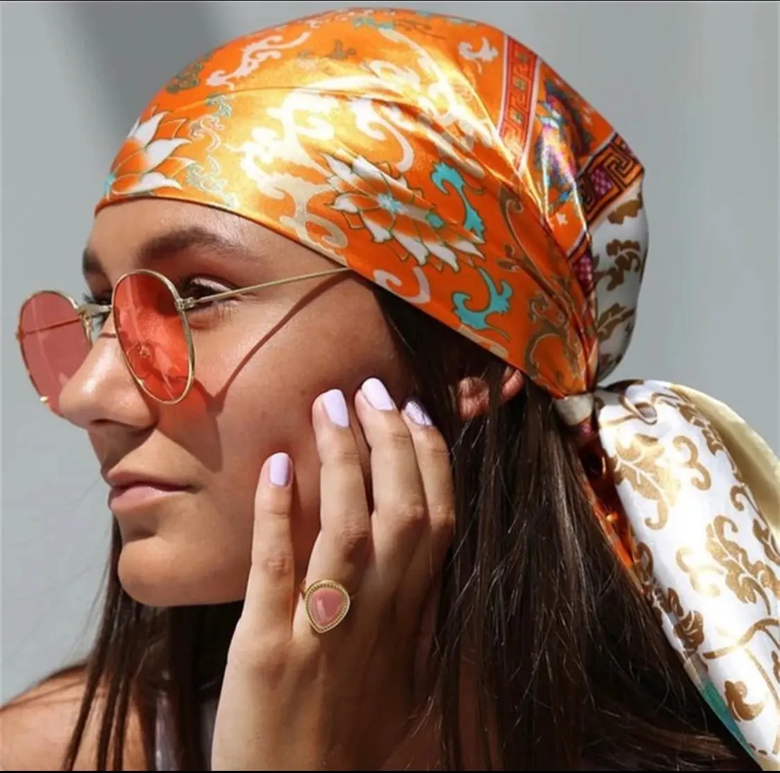 Morocco Silk Head Scarf Morocco Silk Head Scarf