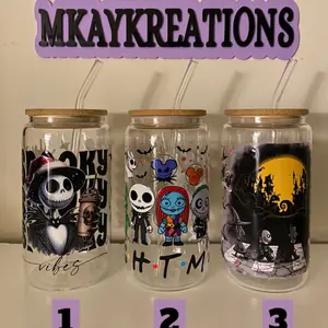 Nightmare Before Christmas 16oz Glass Cups