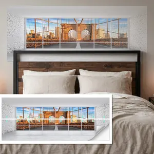 Luxury Headboard Wall Decal 90x180cm, Waterproof Self Adhesive HD, Bedroom Home Decor, Flat Sticker Type, No Ca Prop 65 Re