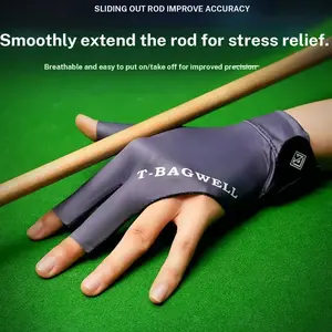 Professional Snooker Billiard Gloves Men Three Finger Ice Silk Breathable Anti-Slip Left Hand Single Pair Table Tennis Gloves Women