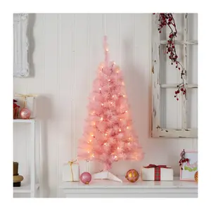 Nearly Natural 3' Pink Christmas Tree with 50 LED Lights
