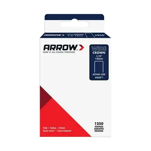 Arrow Fastener  0.5 x 0.5 in. Galvanized Steel Wide Crown 18 gal Standard Staples, Pack of 1250
