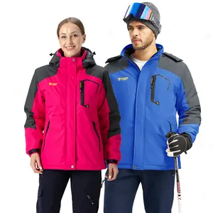 GOPUNE Men's And Women's Ski Snow Jacket Waterproof Insulated Fleece Outdoor Mountain Hooded Winter Coat Sporty Breathable Outerwear