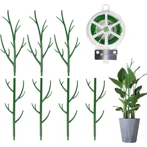 7 Pack Monstera  Support - 24.4"  Support Stakes for Indoor  Sticks Support Tall Indoor  Stakes with Twist Ties Stackable  Stem Support for Monstera