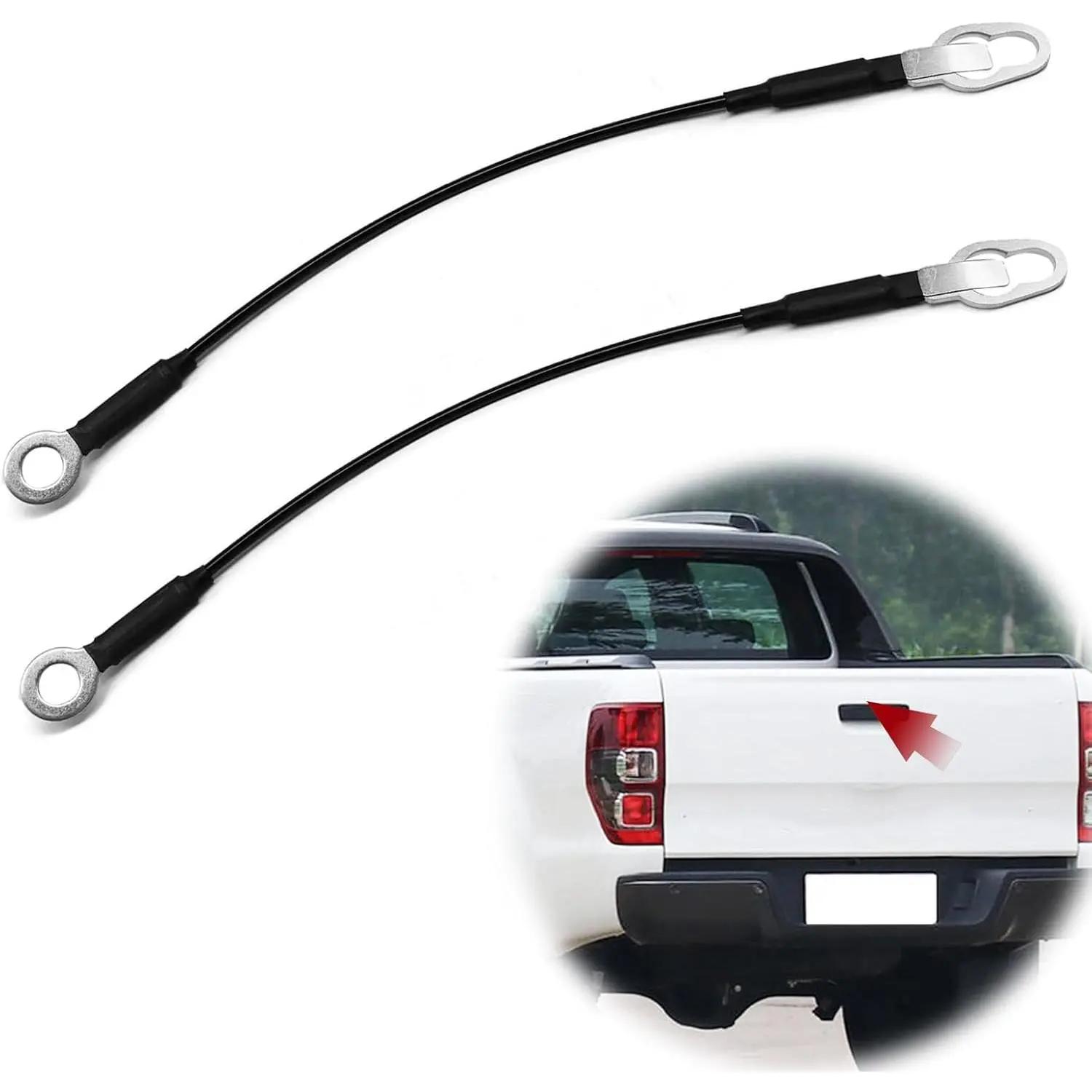Tailgate Cable Tailgate Lift Support Cables Compatible wit 1993 to 2008 Ford Ranger and 1994 to 2007 Mazda B2300 B3000 B4000, Pack of 2 Tailgate Cable.