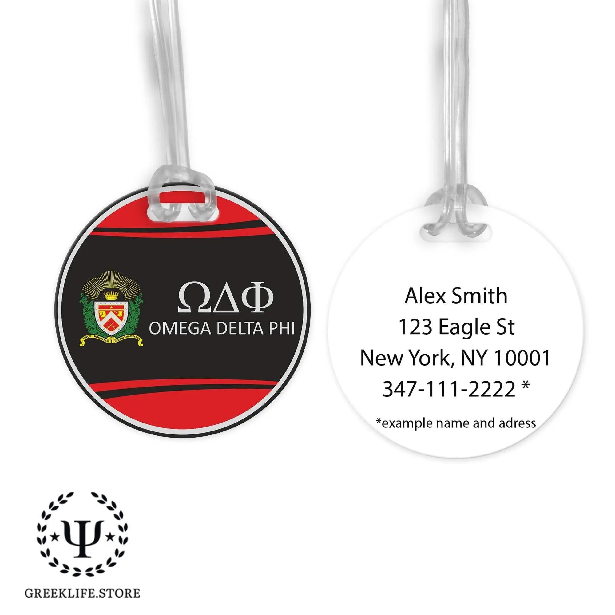 Omega Delta Phi Luggage Bag Tag (round)