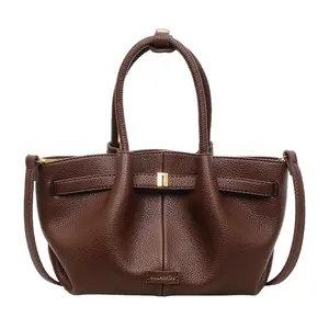 Women's New Mini Litchi-Grain Leather Tote Bag (with Crossbody Strap) — Vintage-Style, Premium, and Versatile Handbag; Multi-Purpose Daily Crossbody Bag