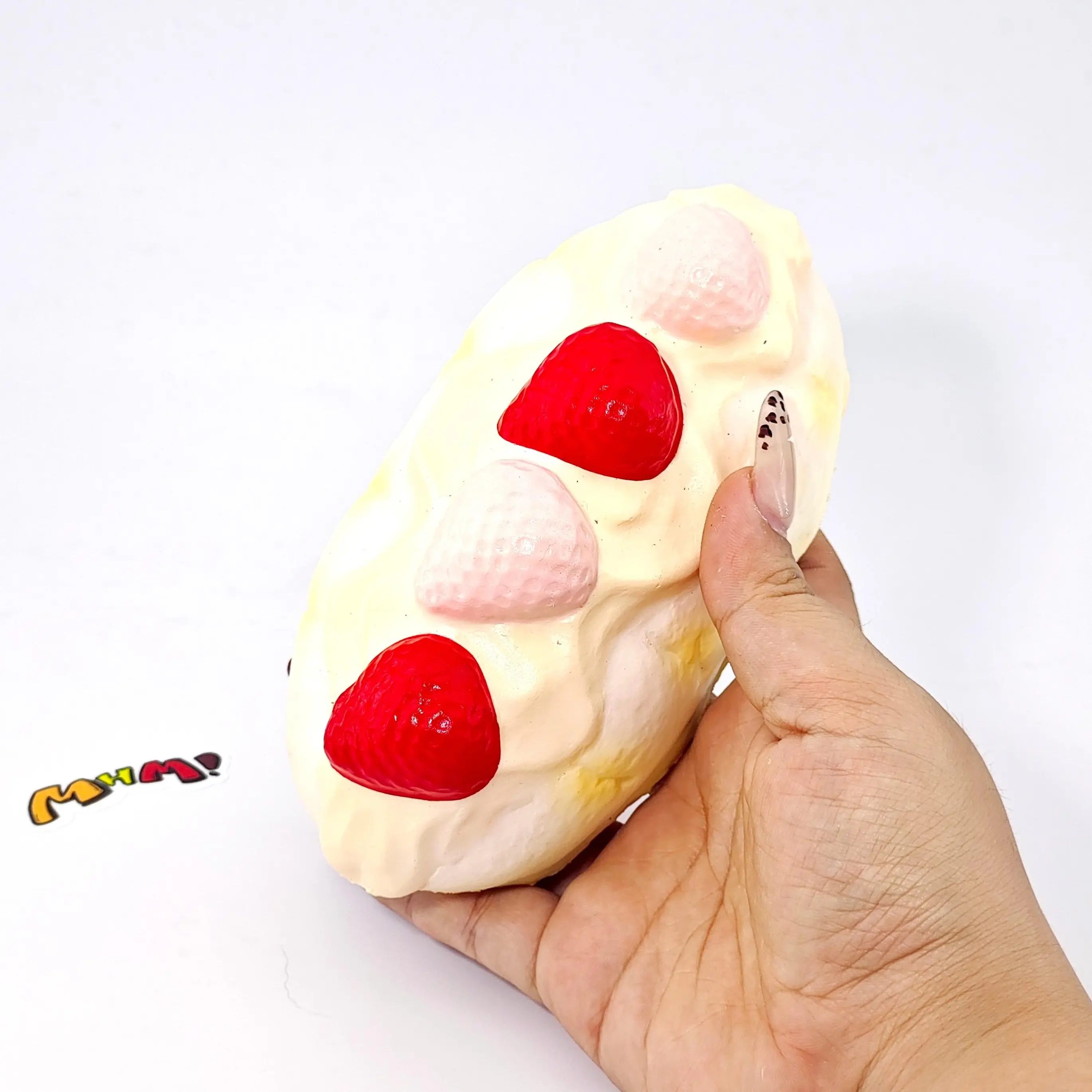 MHM Strawberry Cream Bread Slow Rising Squishy Toy, Scented Soft Foam Sensory Fidget Toy, Cute Food-Themed Gift Squeeze Stress Ball Dough Stress Balls
