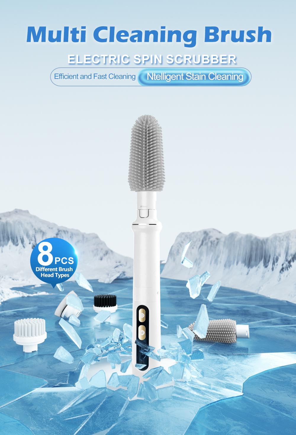 Electric Spin Scrubber – Adjustable Angle, USB-C Rechargeable, Waterproof Cleaning Brush for Bathroom, Kitchen, Tile & Shower