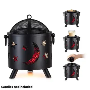 Fireplace Wax Melt Warmer with Timer: Electric Candle Warmer for Kitchen Living Room, 6.3" Tart Burner Industrial Decor, dealsforyoudays