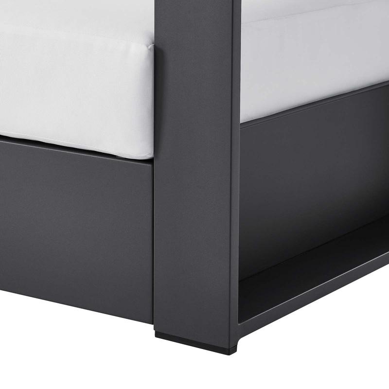 Modway Tahoe Outdoor Patio Powder-Coated Aluminum Armchair in Gray White