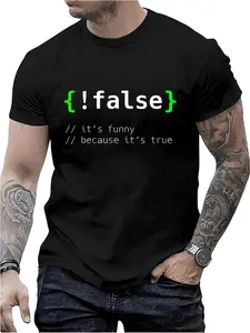 100% Cotton !False - Funny Coding Programmer Gift Computer Programming T-Shirt