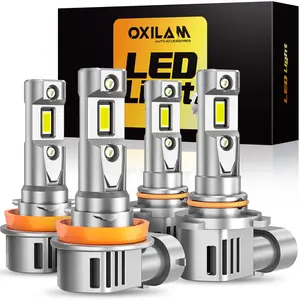 OXILAM 2026 Upgraded 9005 HB3/9006 HB4/H11/H9/H8/9004/9007/9008 H13/9012/H4/H1 LED Bulbs,High/Low Beam Headlight Bulbs,Fog Lights Bulbs, 120W 42000LM Super Bright 6500K Cool White with High-Speed Cooling Fan,No Flicker,IP68,Plug and Play