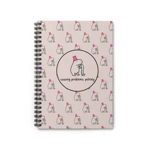 Funny Capybara Notebook – “Causing Problems, Politely” Spiral Journal