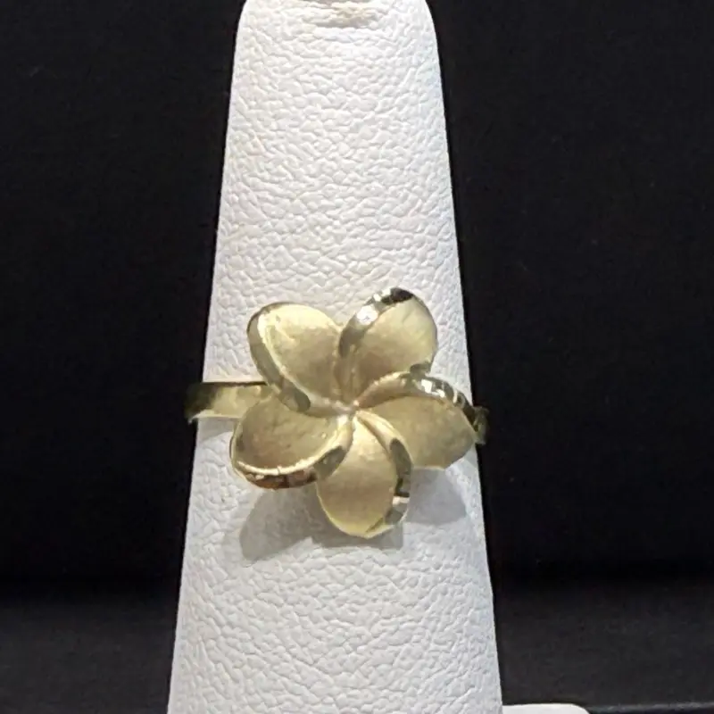 Hibiscus Flower 10k Ring