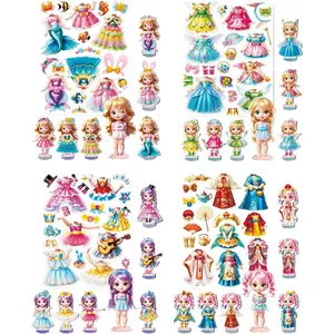Magnetic Dress up Dolls - Girls Fun Mix and Match Play Magnetic Paper Dolls with 4 Themed Magnetic Costume Stickers for Creating Imaginative Birthday Gifts