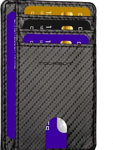 Travel Minimalist Slim Front Pocket Wallet for Men & Women, RFID Blocking Credit Card Holder Case, Compact Design