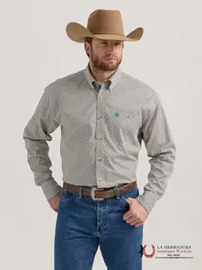 MENS WRANGLER SHIRT RELAXED FIT BROWN/GREEN 112352714