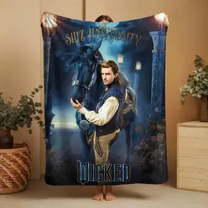 Jonathan Bailey as Fiyero in Wicked Plush Blanket, Wicked Movie Poster Blanket, Cozy Throw