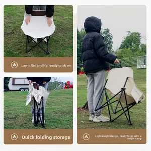 Outdoor Folding Chair Portable Folding Moon Chair Lounge Chair Camping Chair Equipment Small Stool Folding Fishing Stool