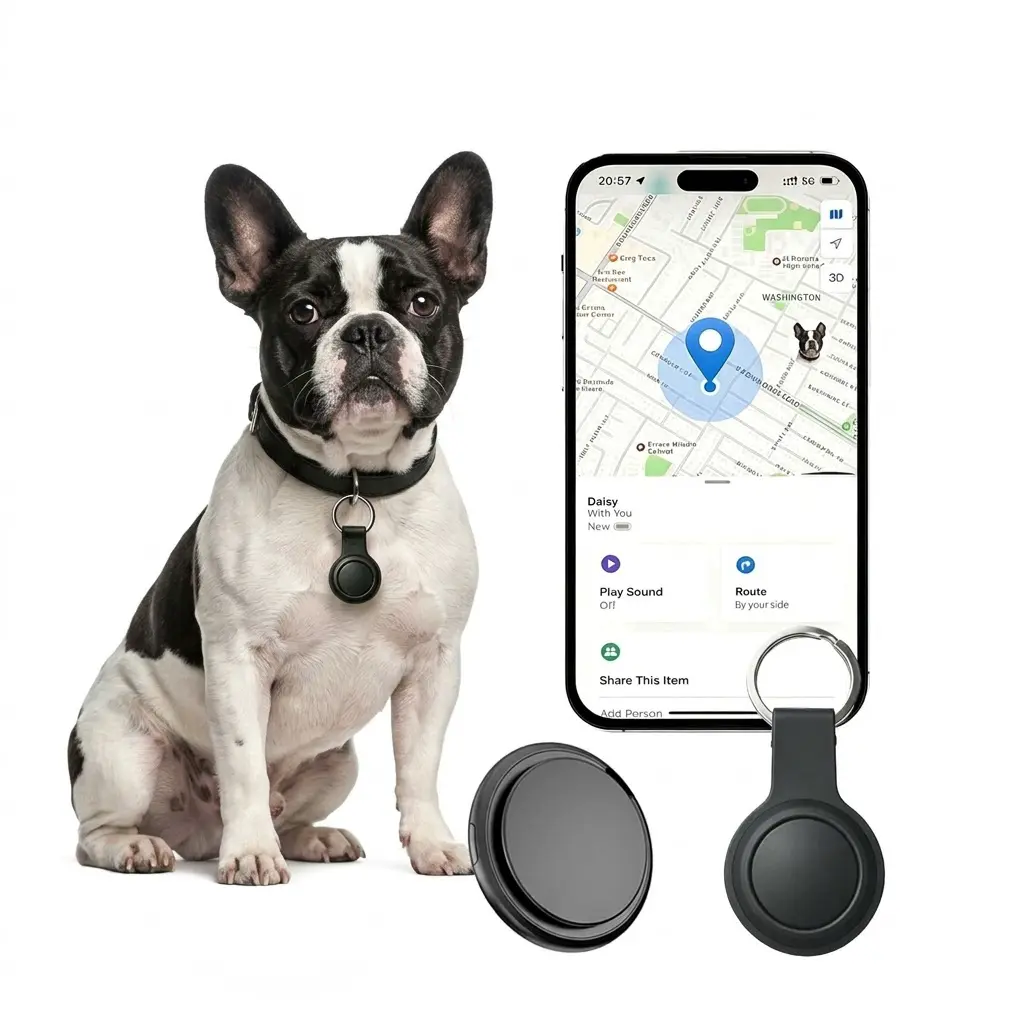 GPS Pet Tracker for Dogs & Cats | Apple Find My Compatible | No Monthly Fee | IP68 Waterproof | Real-Time Location Tracking