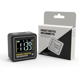 Mini Digital Angle Finder 4-side   Angle Gauge, Table  Miter Protractor, Woodworking Measuring Tool, Level Box for  (1 Pack, Plastic, Small Size)