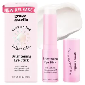 grace & stella Under Eye Brightener Balm Stick - Caffeine Eye Cream for Dark Circles, Puffiness, Wrinkles - Moisturizer Stick with Niacinamide, Hyaluronic Acid, Peptides - Vegan Skincare (0.13oz/3.5g)