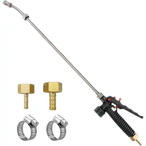 Pump Sprayer Wand,Sprayer Wand with 3/8" Brass Barb, Stainless Sprayer Wand with Shut off Valve (1/4" & 3/8" Barbs Sprayer Wand)