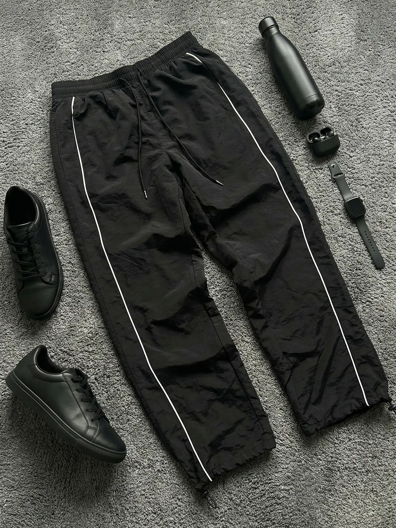 tiktok freeship Men’s Loose-Fit Jogger , Pockets, Casual Comfortable Street Style Fashion Black Lounge/Home Wear Outdoor Retro Versatile All-Season Activity  for  baggy trouser waist pocket trouser workout athleisure mens bottoms slacks menswear pants men