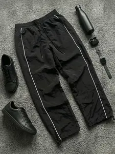 tiktok freeship Men’s Loose-Fit Jogger , Pockets, Casual Comfortable Street Style Fashion Black Lounge/Home Wear Outdoor Retro Versatile All-Season Activity  for  baggy trouser waist pocket trouser workout athleisure mens bottoms slacks menswear pants men