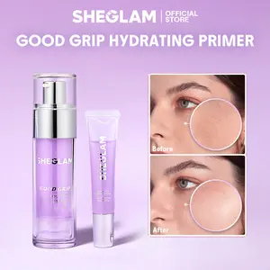 Summervibes SHEGLAM Good Grip Hydrating Primer-Blueberry+AHA Hydrating Makeup Base Lightweight Smooth Pore Minimizing Long Lasting Dewy Finish Face Primer Gentle Exfoliating Formula