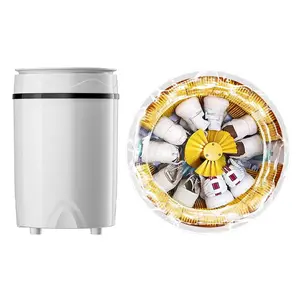 Portable shoe washing machine; semi automatic mini washing machine with three functions- wash shoes / clothes / spin dry; PA soft brush deep cleaning; compact & lightweight; shoe pouch laundry bag specially designed for shoes