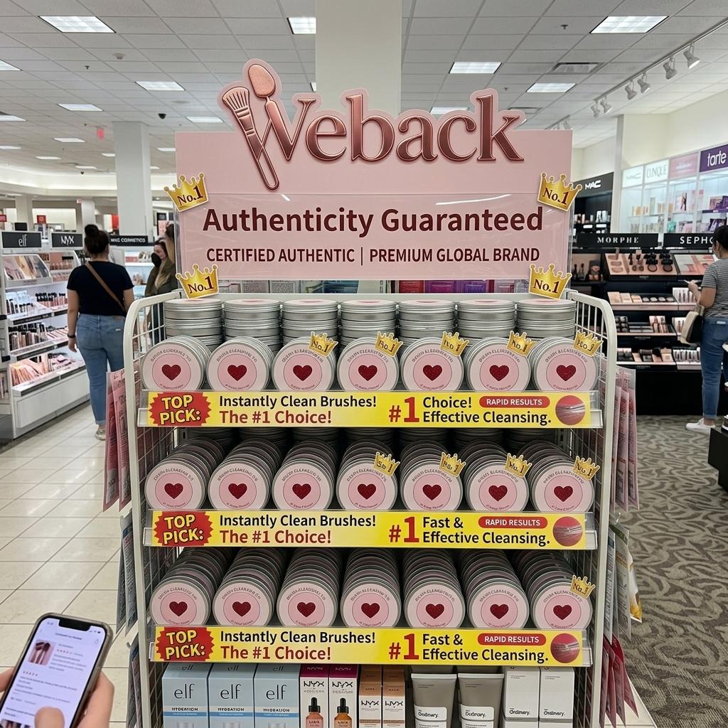 WEBACK Makeup Brush Cleaner Soap with Silicone Cleaning Pad,Savon nettoyant pinceaux Solid brush cleaner 3.52oz/100g