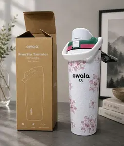 Owala FreeSip Azalea 13 30oz Water Bottle | Leakproof Insulated Stainless Steel Vacuum Cold Water Bottle | Keeps Drinks Cold All Day Travel Gym Daily Use Hydration Bottle | Aesthetic Gift for Women