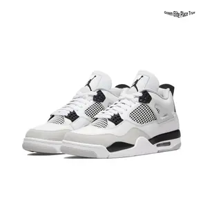 White & Gray Mid-Top Retro Basketball Sneakers – Nubuck & Mesh Upper, Black Plastic Lace Locks, Visible Air Cushioning, Durable Rubber Outsole