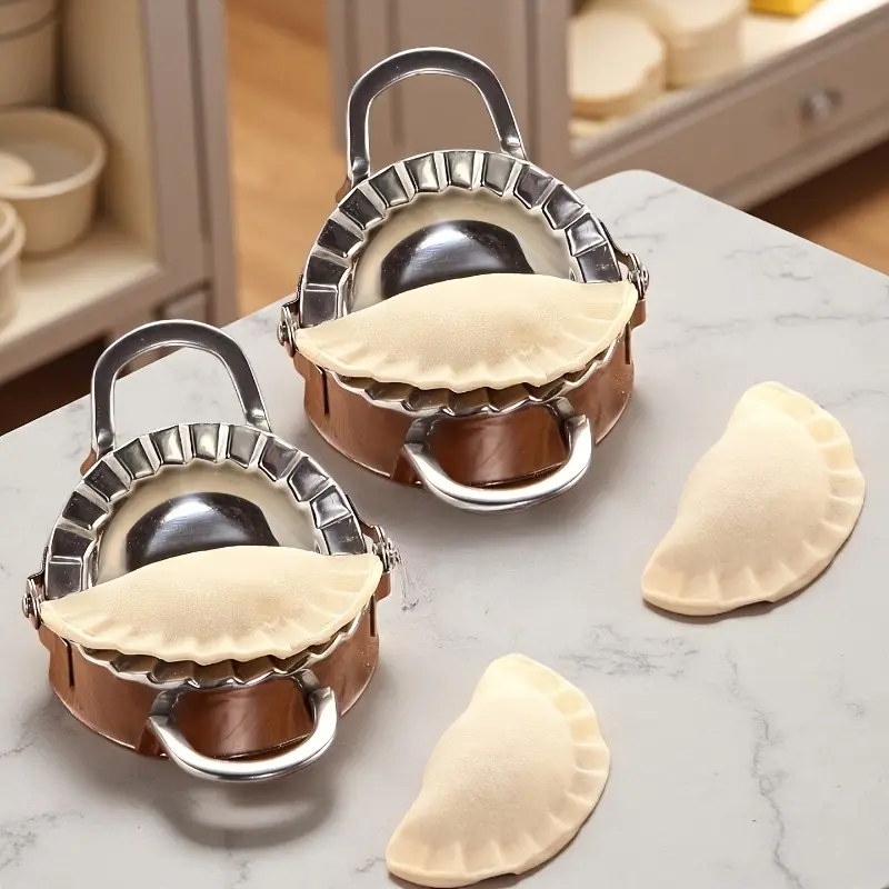 [Stainless Steel Dumpling Molds] Stainless Steel Dumpling Molds |   400 Series Stainless Steel, Safe |   Easily Press And Cut, Perfect for Making Dumplings, Pastries, And Pastries, Essential Kitchen Tool, Effort-Saving Meal Prep