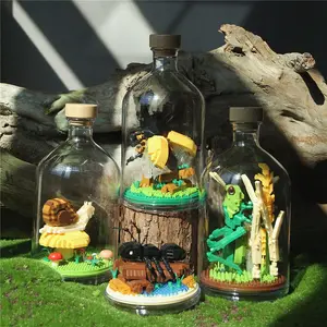 4-Pack DIY Adorable Animal Building Blocks Set, 3D Model Assembly Kit for Hobby Collection Display Decorations, Perfect Birthday Gift