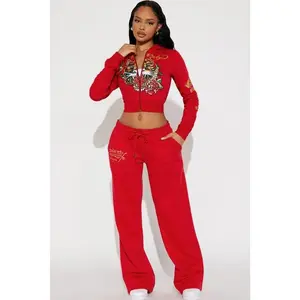 Ed Hardy Tiger Pant Set - Red X