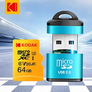 KODAK 64/128/256GB MicroSDXC TF Card, Micro SD Card with Card Reader, Flash Drive for Mobile Phone, Pad, Tablet, Digital Camera, Traffic Recorder, Walkman, Speaker