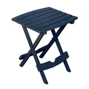 212 MAIN Adams Quik Fold Rectangular Resin Folding Side Table - Outdoor-Ready, Weatherproof Resin Frame, Midnight Color