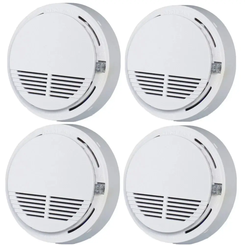 4 Pack Smoke Detector Battery Operated, Photoelectric Smoke Alarm for Home Bedroom Warehouse, Test Button & Low Battery Warning