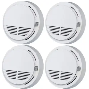 4 Pack Smoke Detector Battery Operated, Photoelectric Smoke Alarm for Home Bedroom Warehouse, Test Button & Low Battery Warning