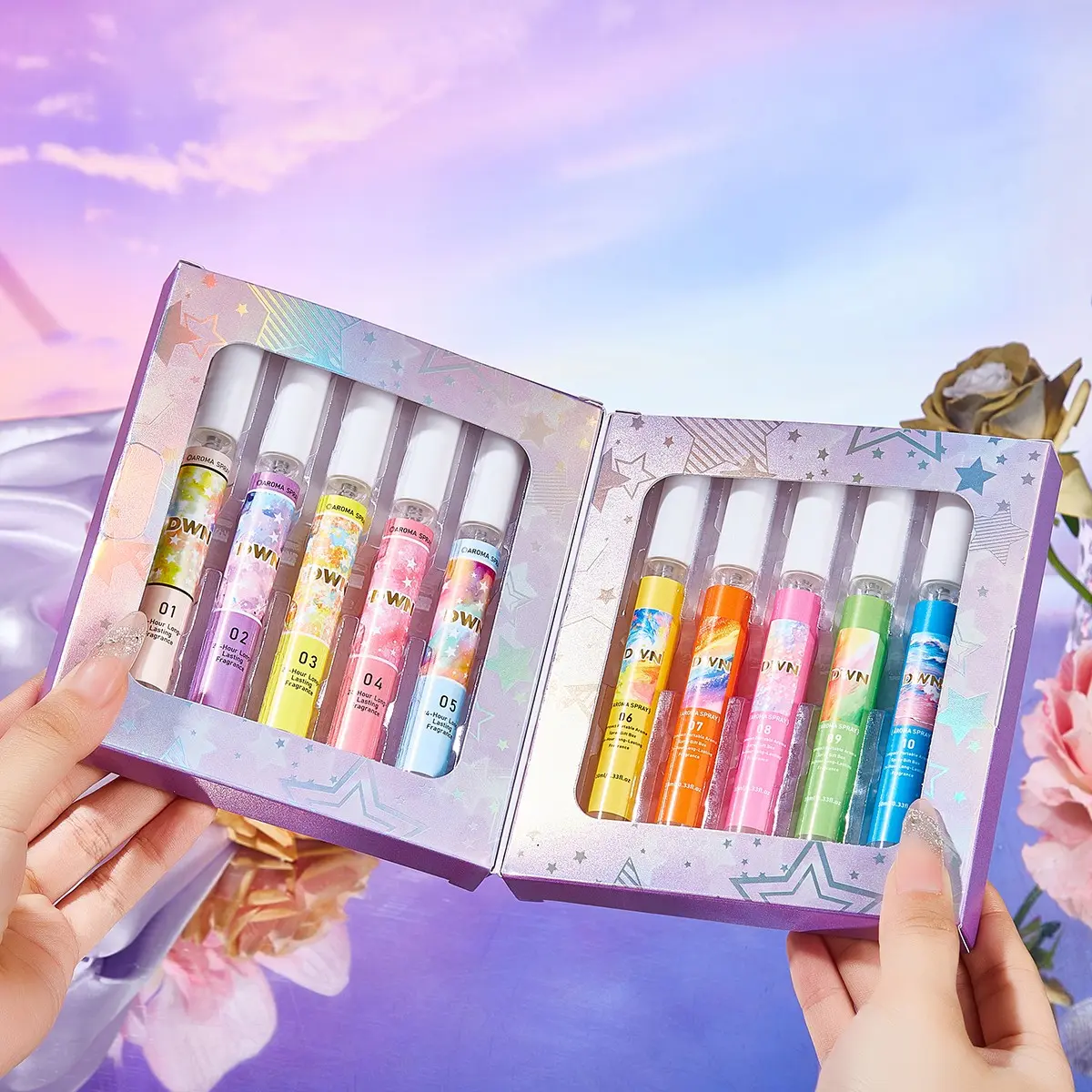 Limited Edition Summer Brazilian Perfume Spray Set, Floral & Fruity Scents, 10 Bottles, Natural Fresh Scent, Floral Fragrance Blend, Ideal for Travel Home Office, Fragrance Sprays